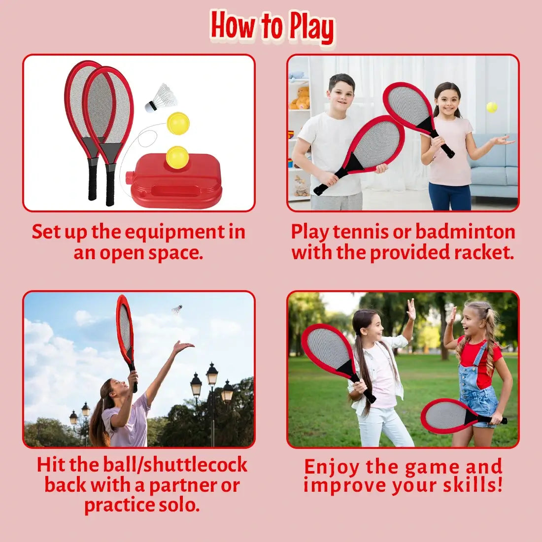 2 in 1 Badminton Tennis Set