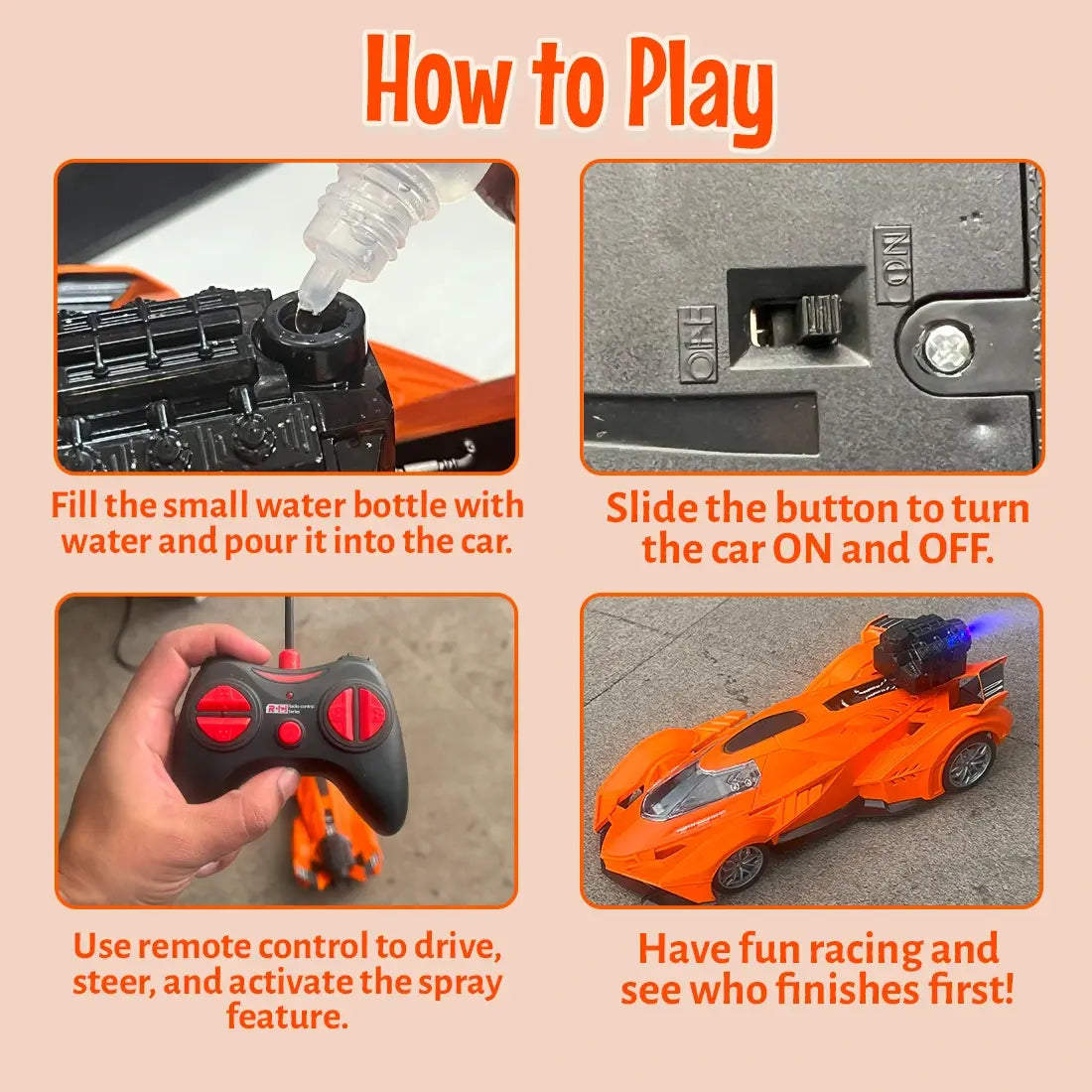 Smoke Spray Remote Control Racing Car