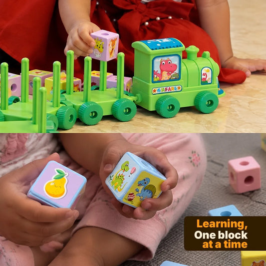 Tin Tin Train with Spinning Blocks Toujoo