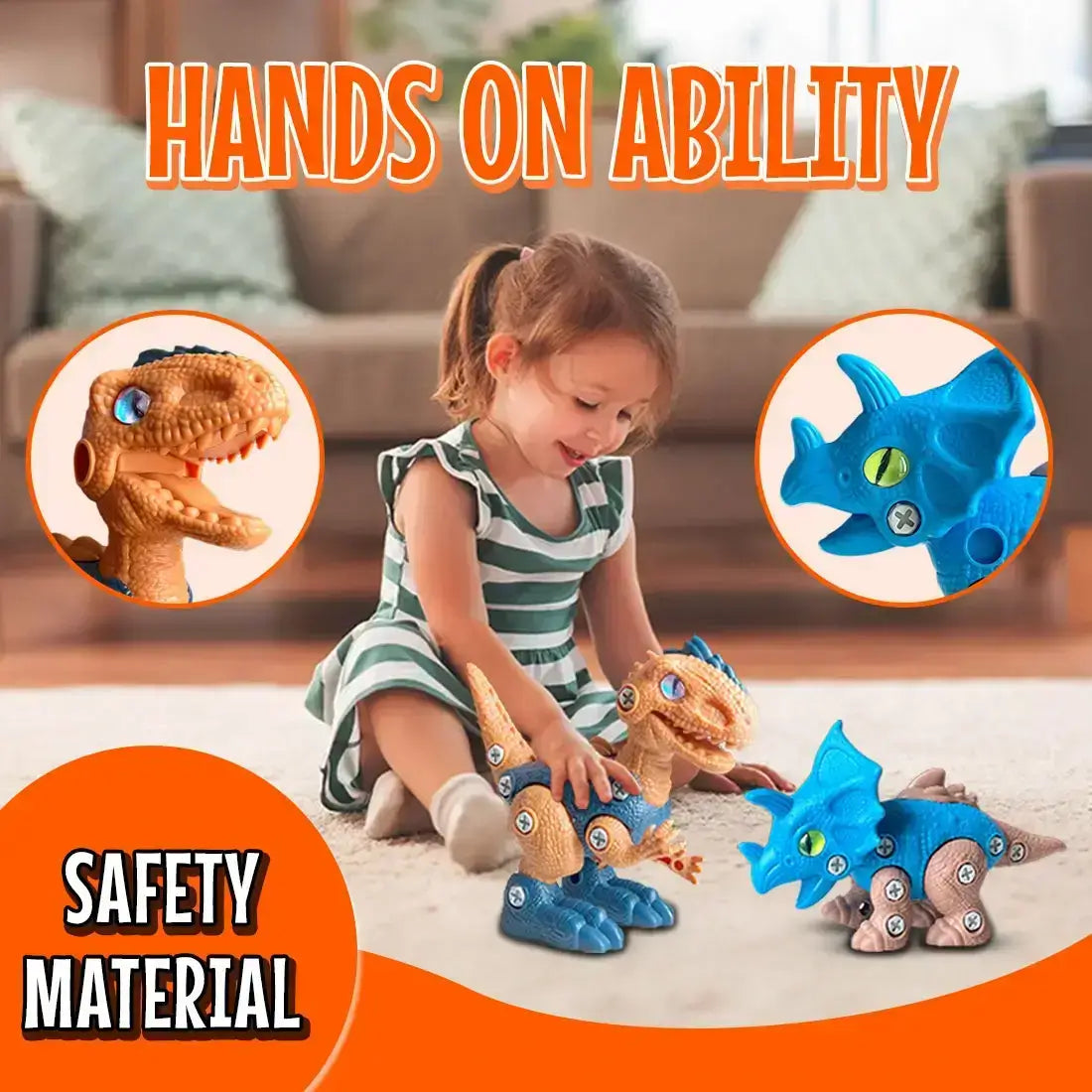 Kidoy DIY Dino Set for Kids – Educational Dinosaur Toy, STEM Building Kit ...