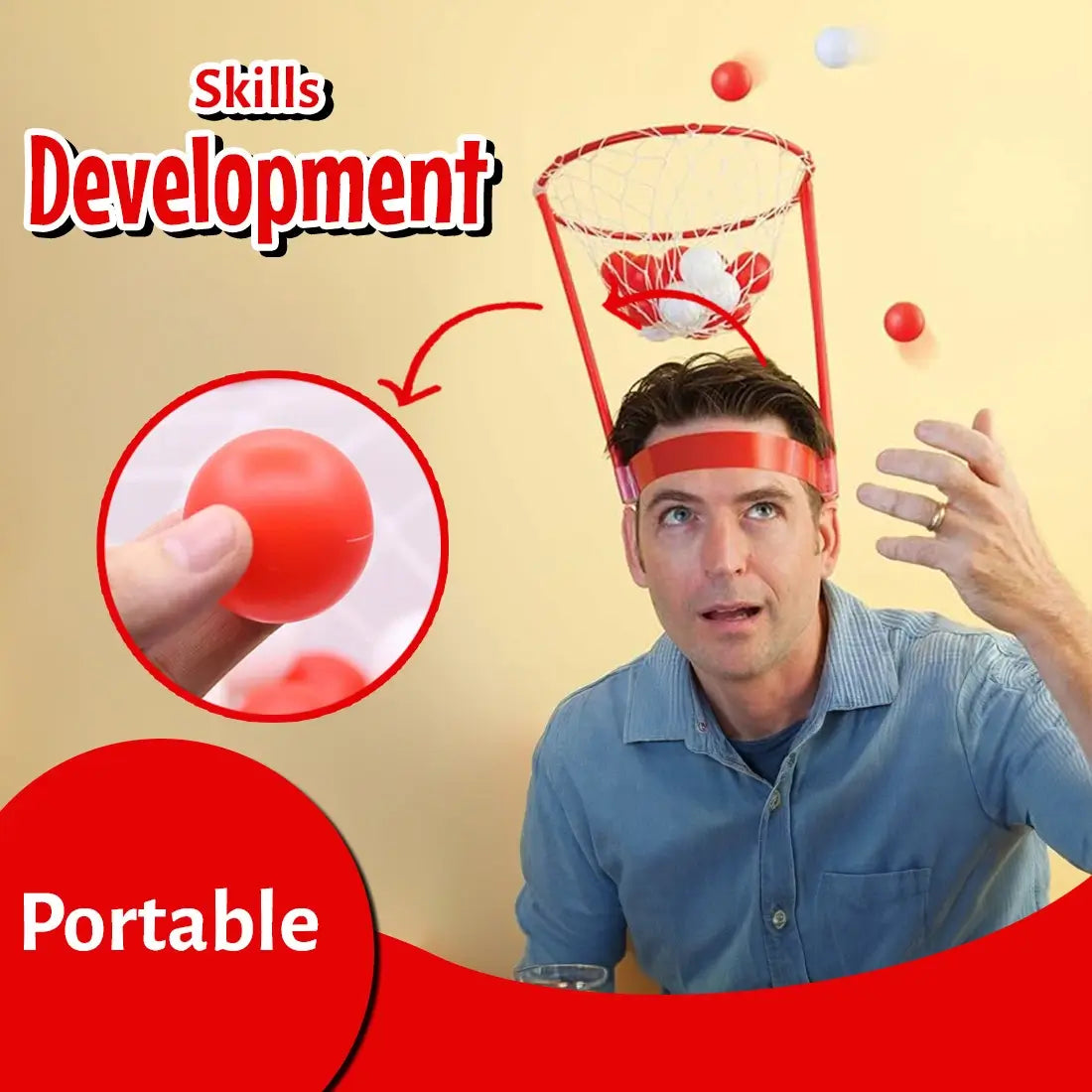 Mini Basketball Headband Hoop Game Toy