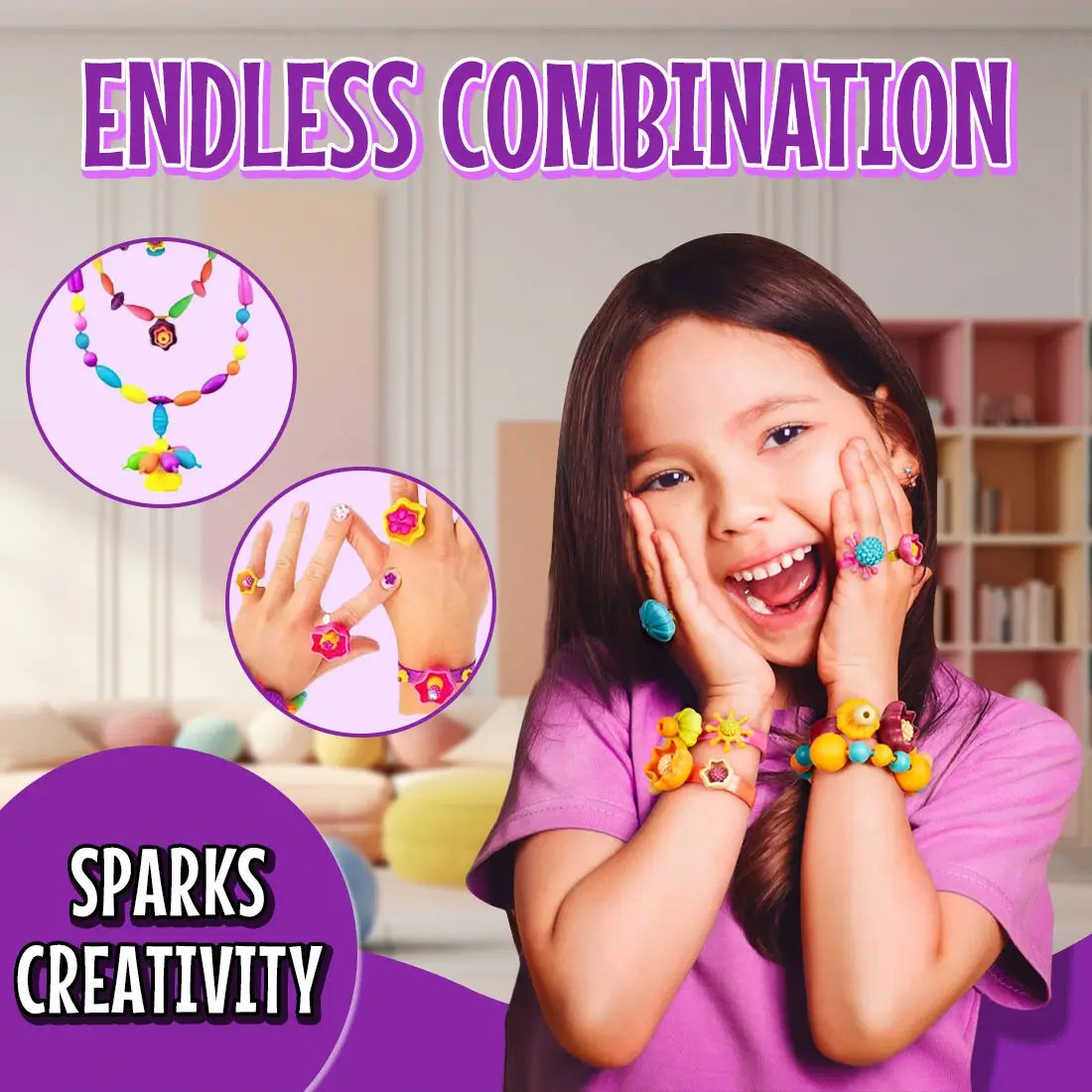 Pop Arty – 96 pcs Snap Beads Jewelry Kit