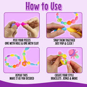 Pop Arty – 96 pcs Snap Beads Jewelry Kit - Toujoo