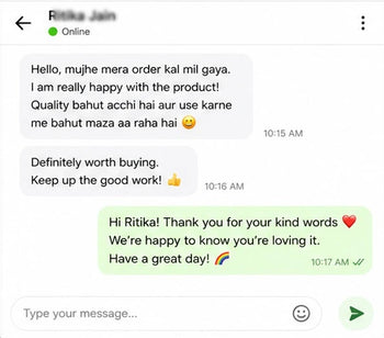 Chat interface with customer response on Toujoo T1 RC Drift car review 3