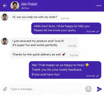 Chat interface with customer response on Toujoo T1 RC Drift car review 6