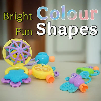 6 Cute Shapes, Colorful Rattles