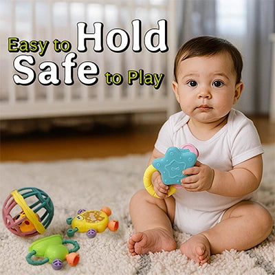 Finger Rattle Infants Interactive Baby Rattle Toy – Soft Sound Rattle for Infants & Babies ...