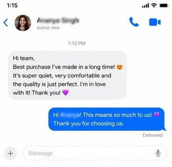 Text message conversation on a smartphone app with user feedback and response to Toujoo Drift Return RC Car Review 6