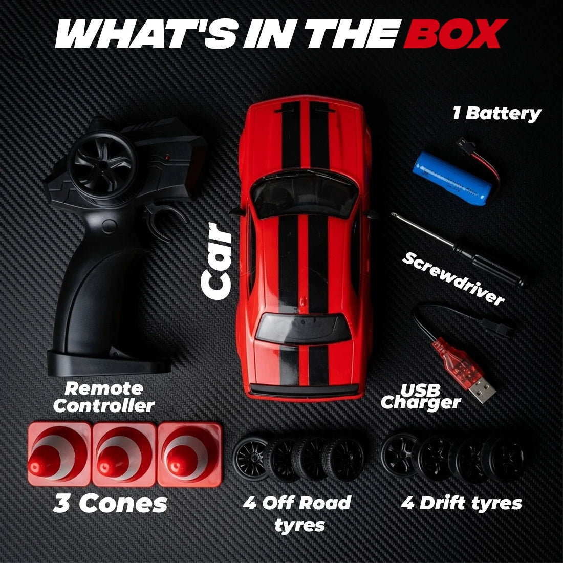 Drift Return 4WD Remote Control Car 2.4GHz Toujoo