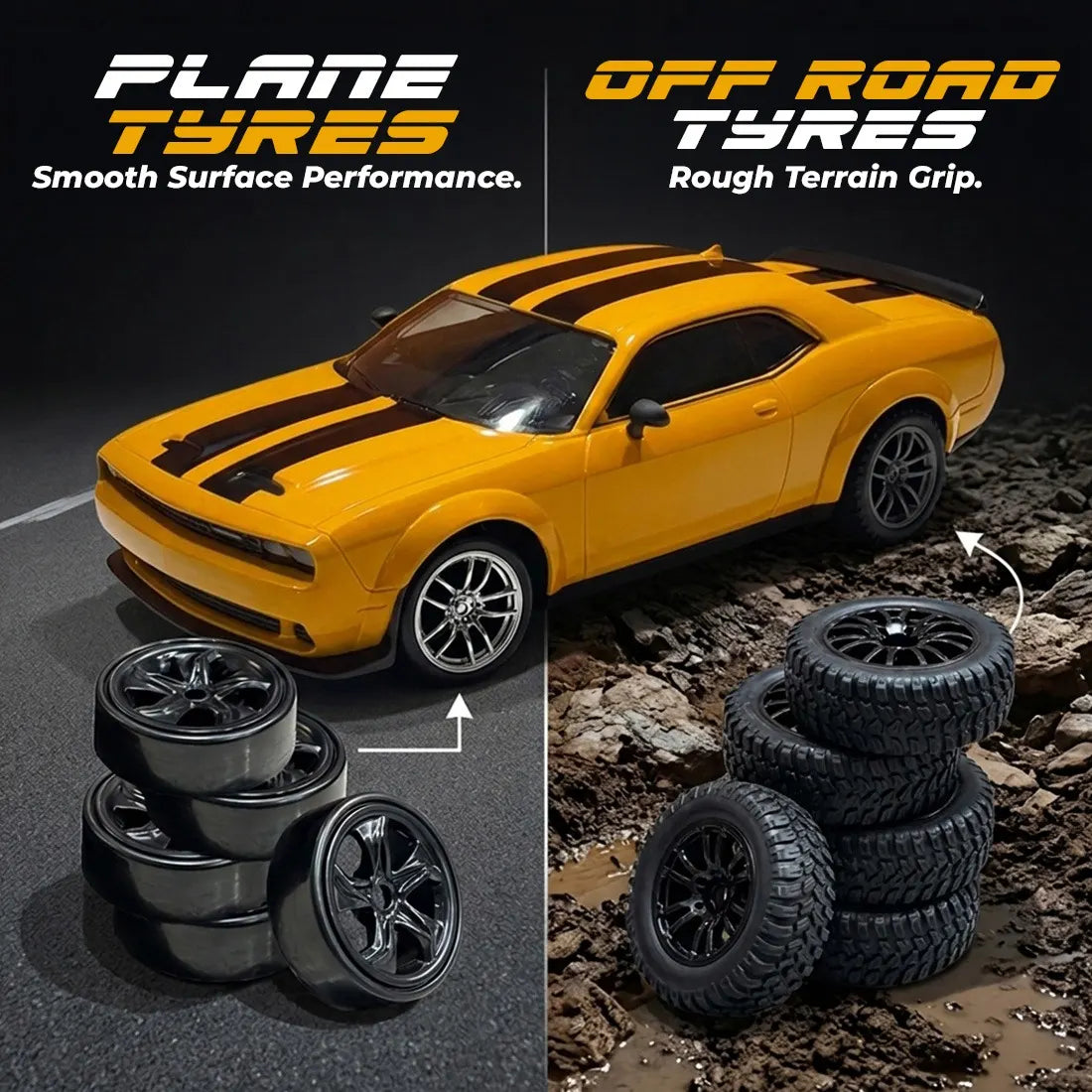Drift Return 4WD Remote Control Car two tyre option