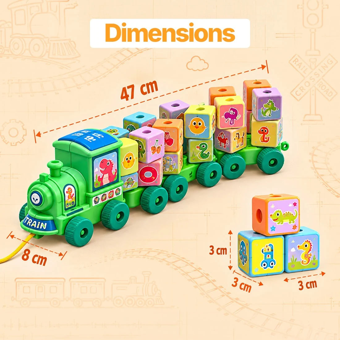 Tin Tin Train with Spinning Blocks Toujoo