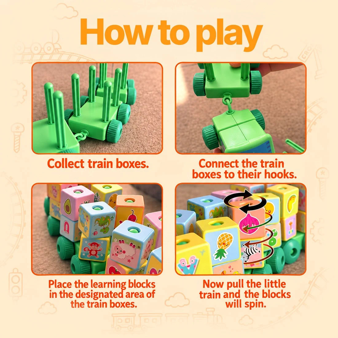 Tin Tin Train with Spinning Blocks Toujoo